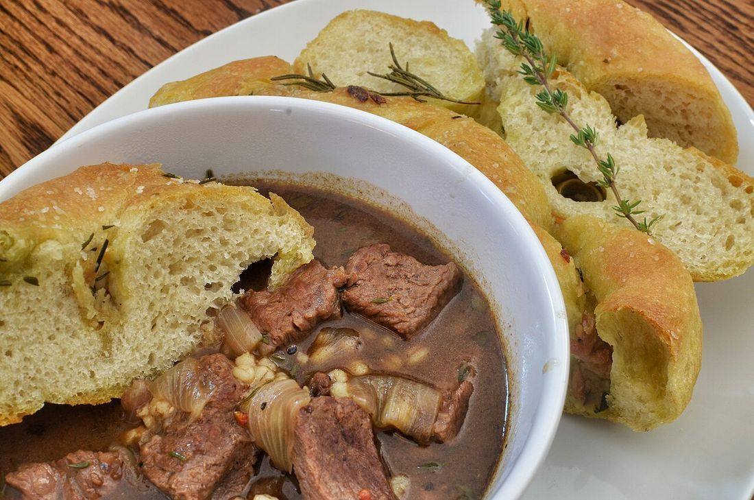 Beef Barley Soup — photograph from Wikimedia Commons