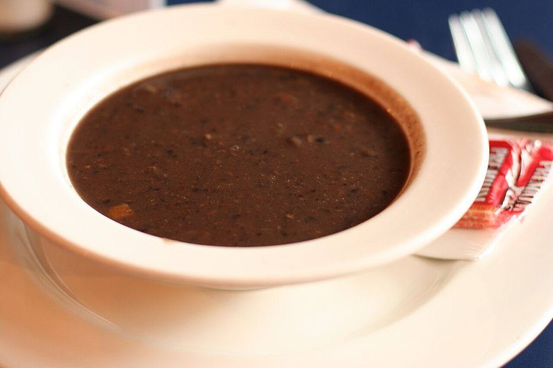 Black Bean Soup — photograph from Wikimedia Commons