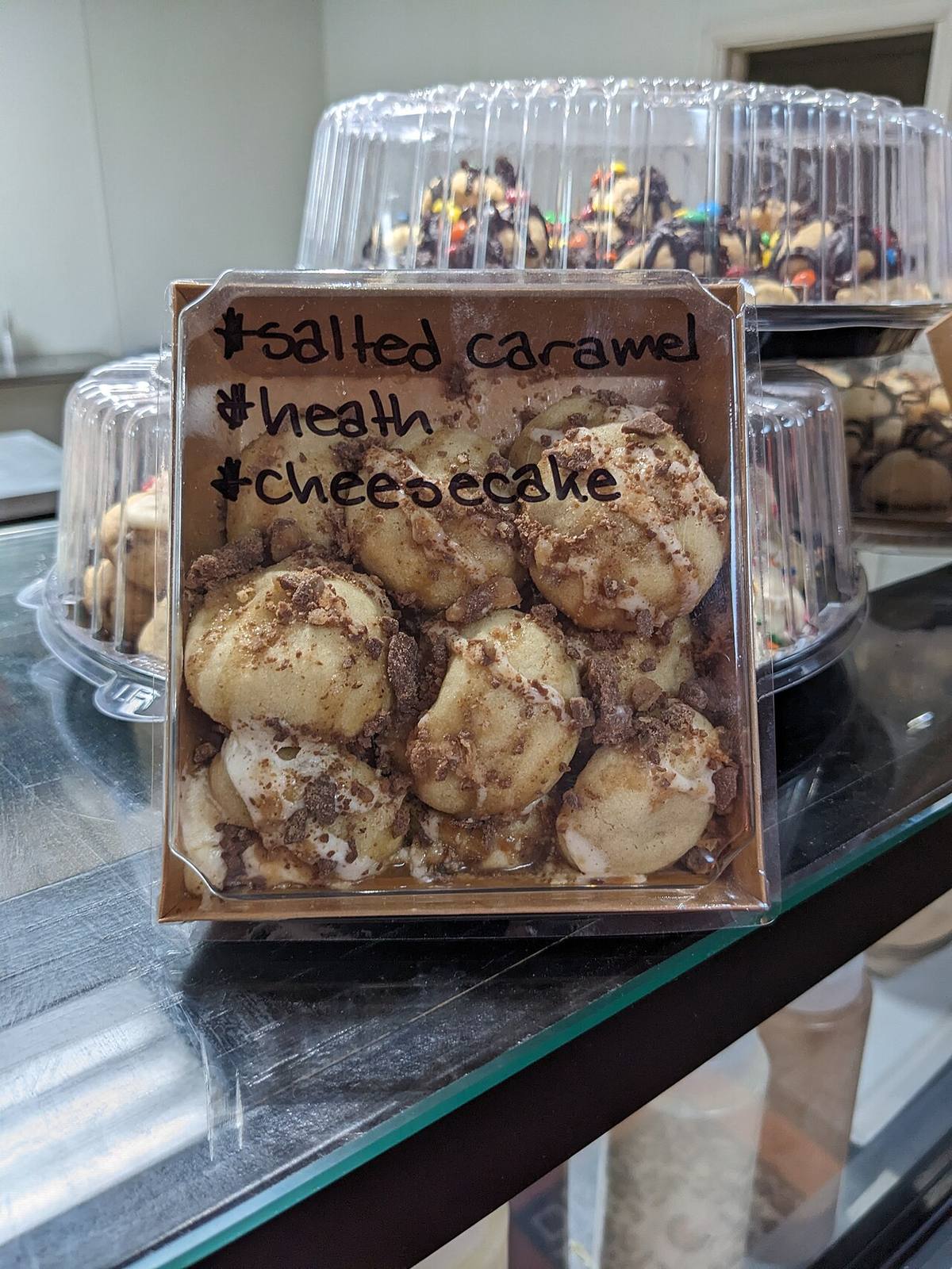 Cream caramel ice cream scooped up with a teaspoon (Caramels)
