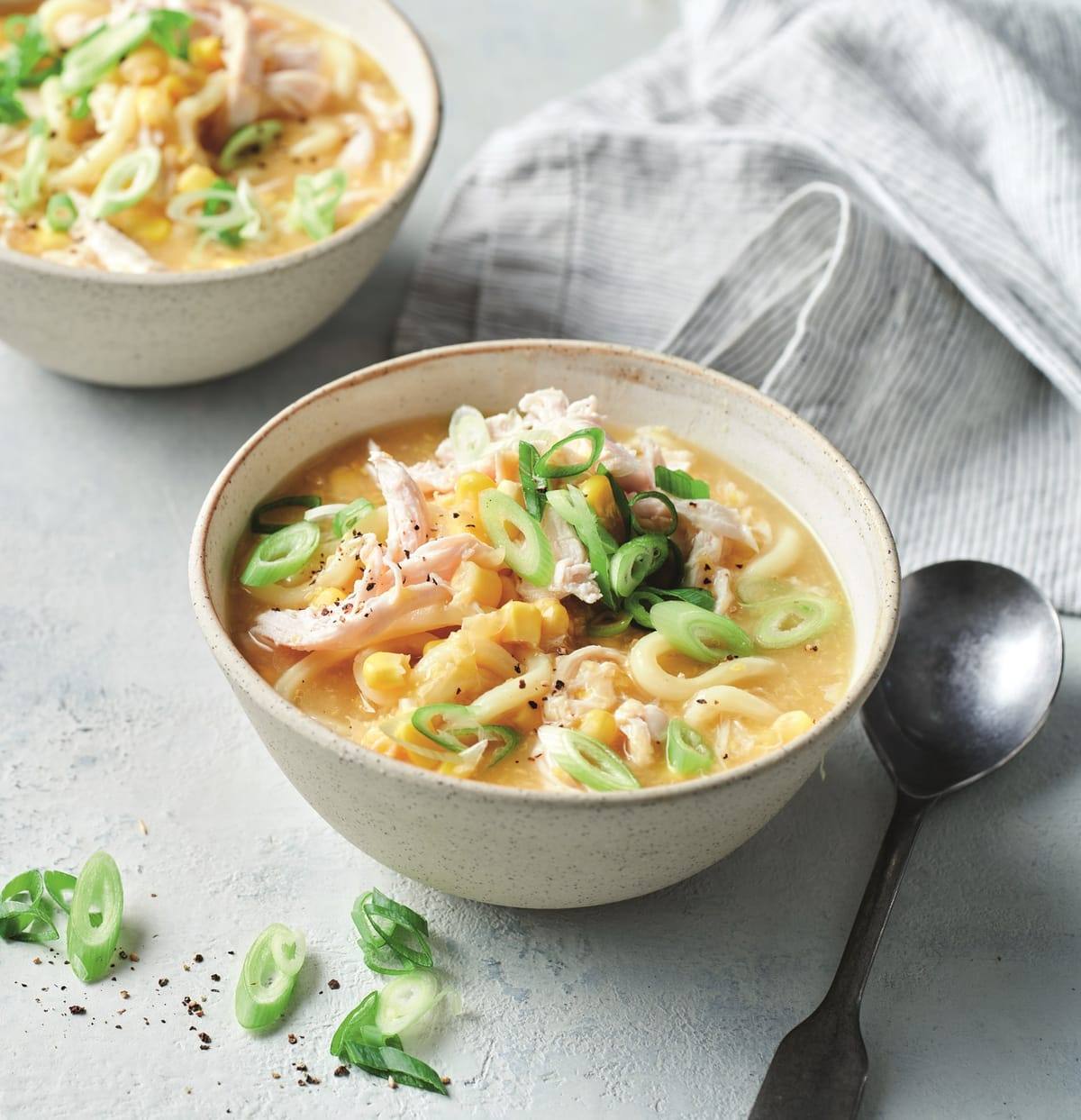 Fresh chicken noodle soup