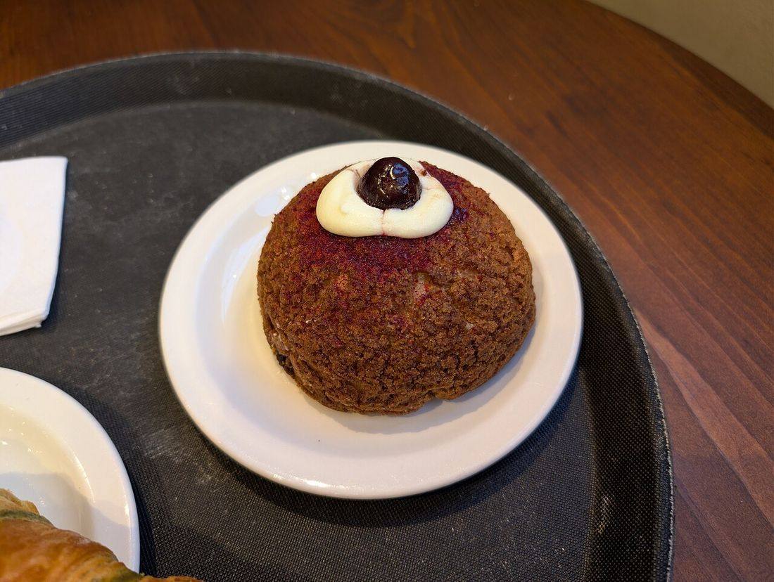 Cherry Cream Choux Bun - Caffè Nero 2025-12-28 (Choux Pastry)