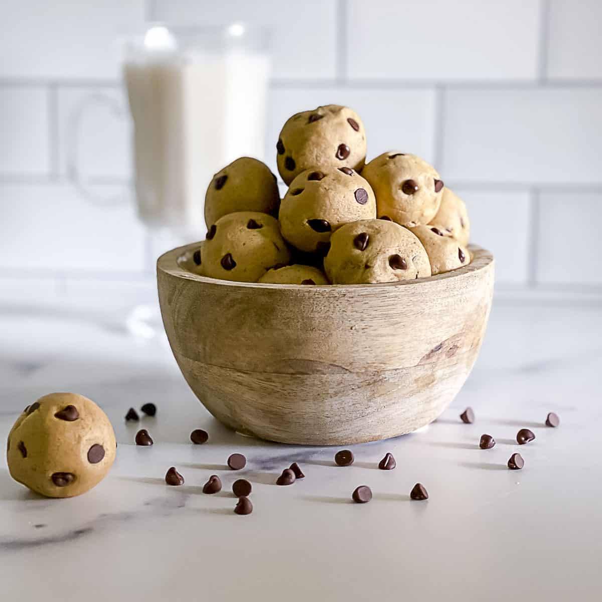 Scoops of raw cookie dough