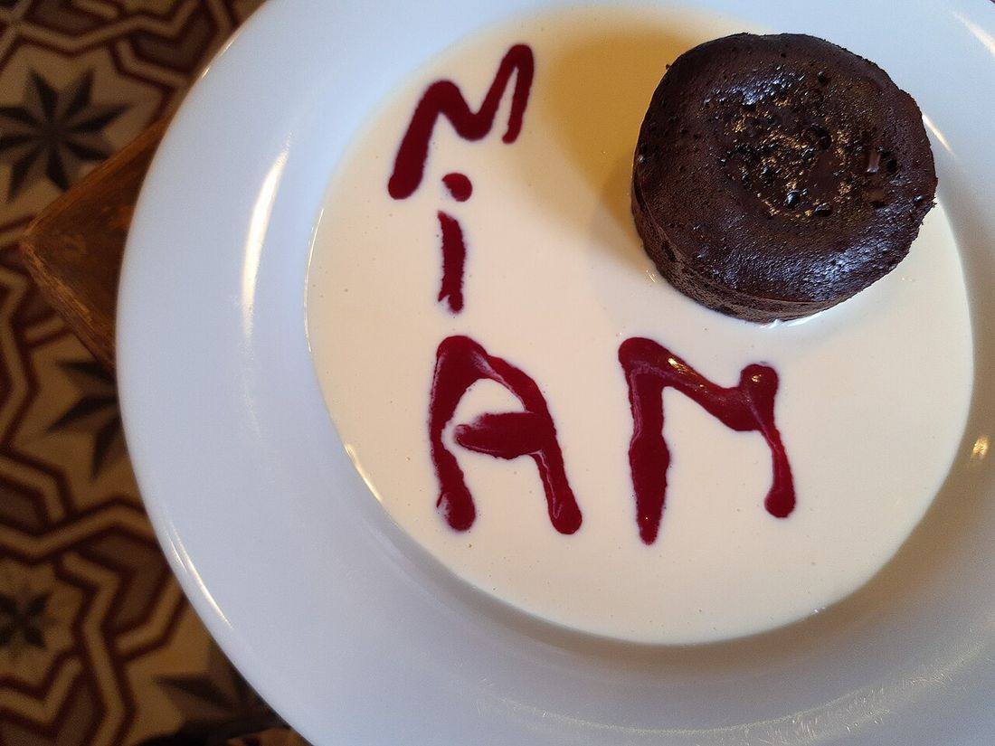 Chocolate tart, Paris (Creme Anglaise)