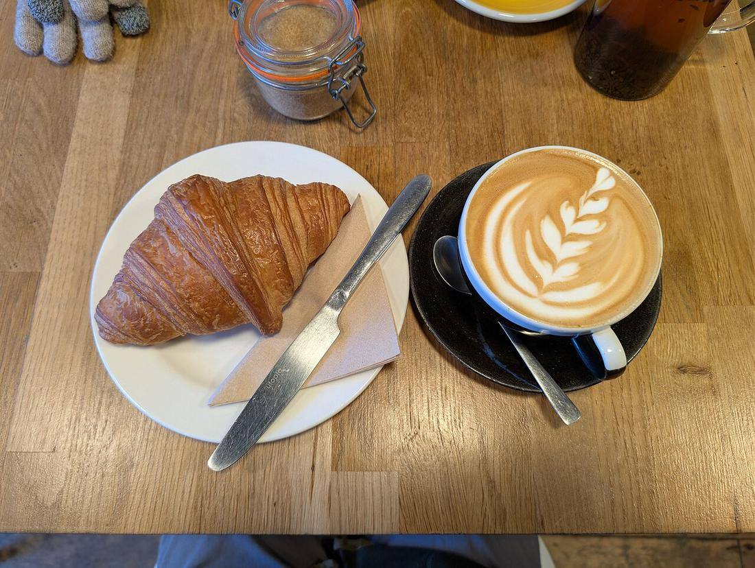 All butter croissant and latte - Blend Coffee Co. 2026-01-02 (Croissants)