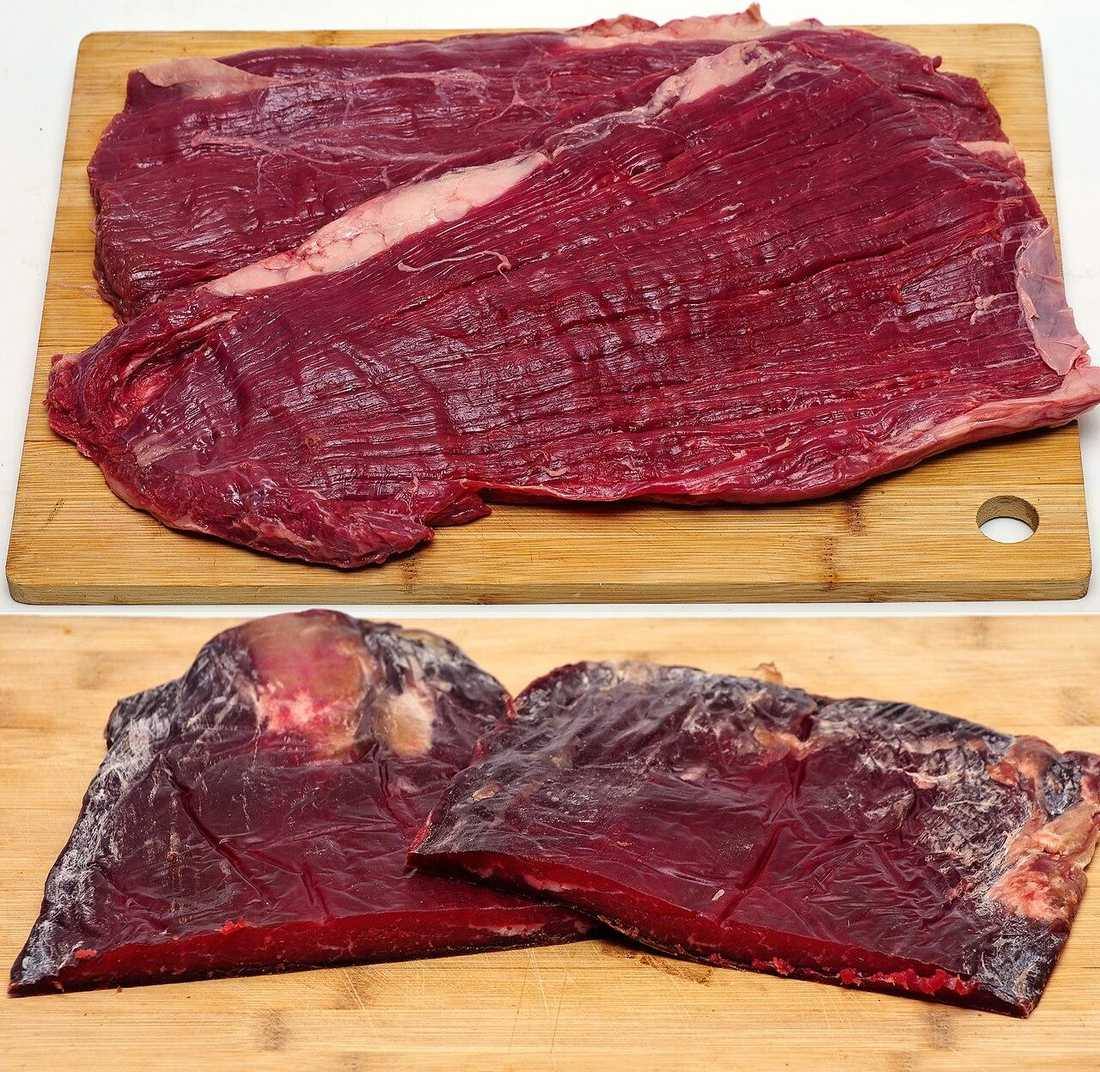 Flank steaks dry age