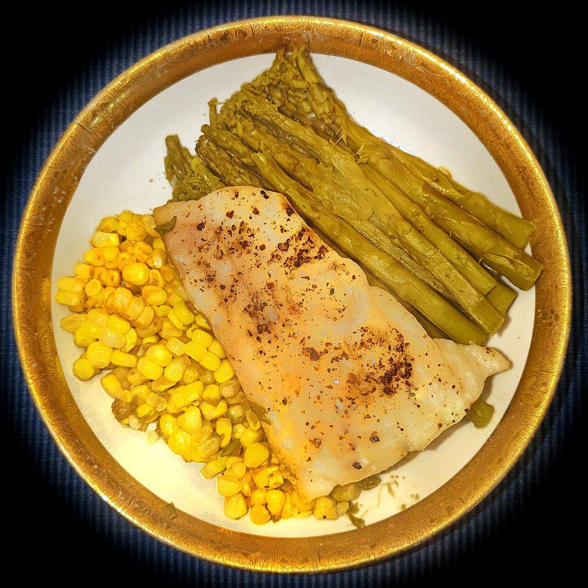 Haddock, corn, and asparagus - Massachusetts (Haddock)
