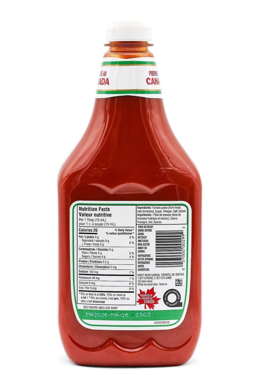 Heinz Tomato Ketchup, Canada (rear), 2026-02-19