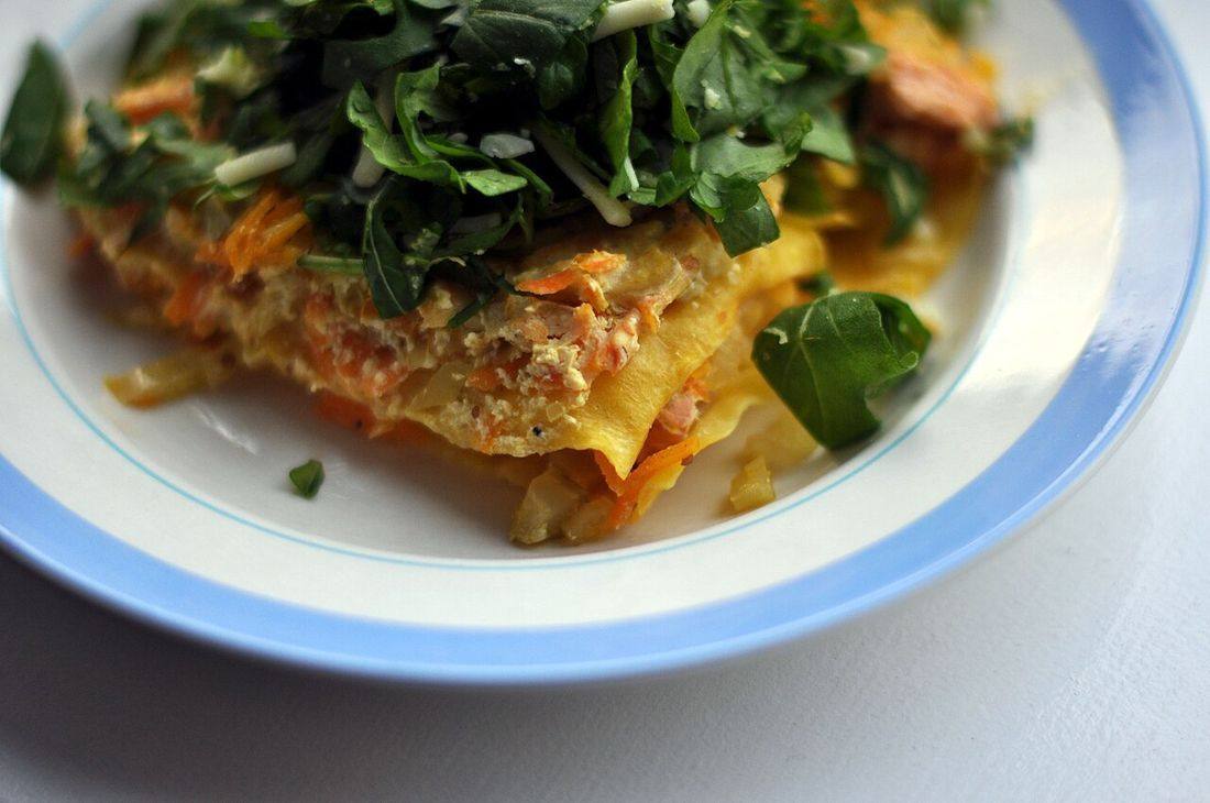 Lasagne med laks, fennikel og ricotta (Lasagna Noodles)