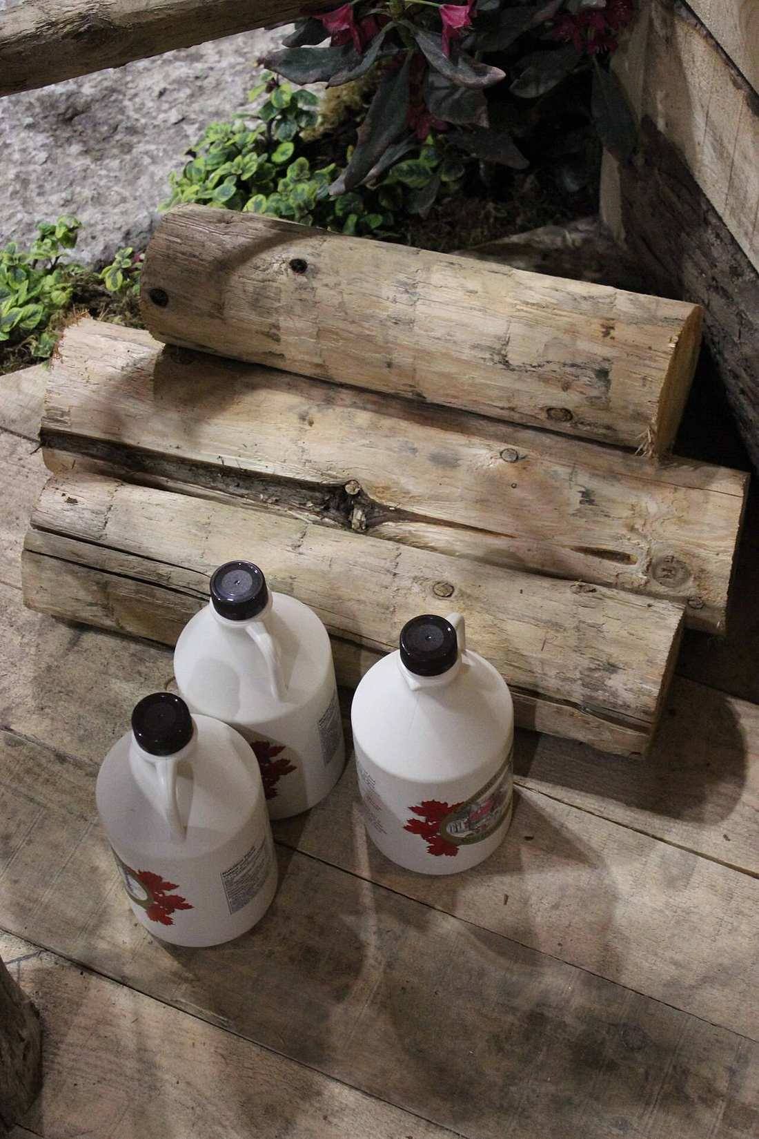 Maple Syrup Bottles and Logs - Norfolk Country, Ontario