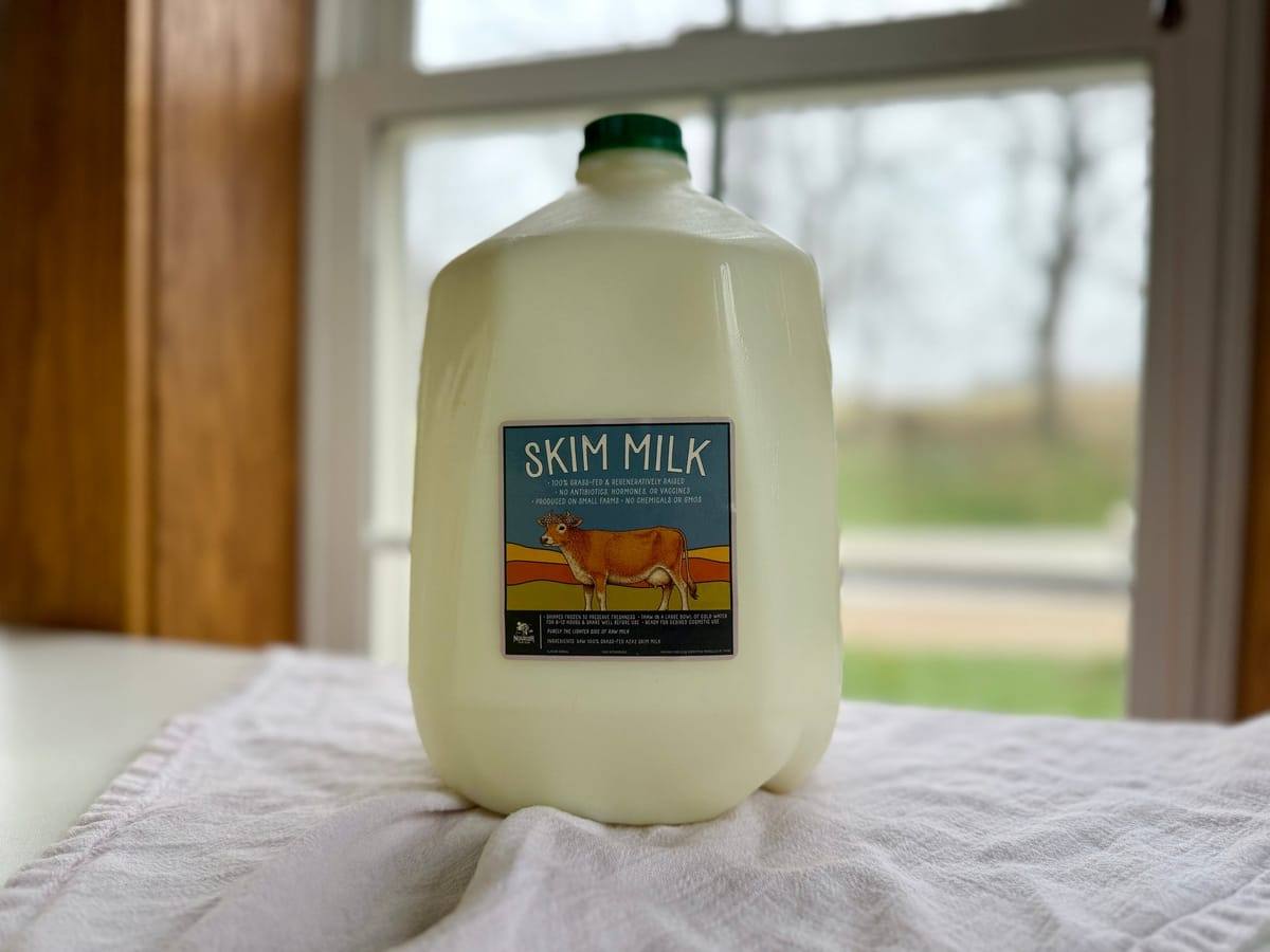 Fresh milk in a glass bottle