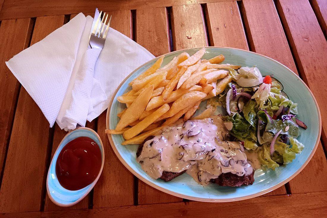 Creamy mushroom steak, The Gigiri Courtyard, 2025 (Mushroom Sauce)