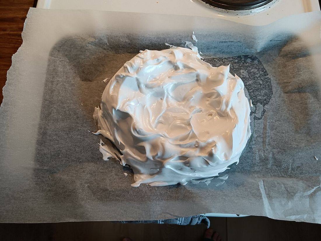 Pavlova prior to baking