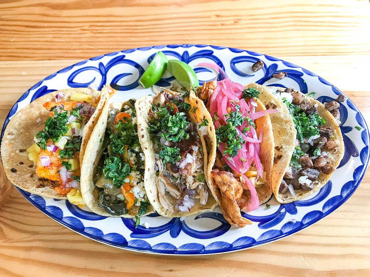 Variety of tacos (Pineapple Salsa)