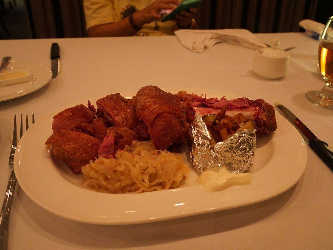 Pork knuckle with potato and sauerkraut (Pork And Sauerkraut)