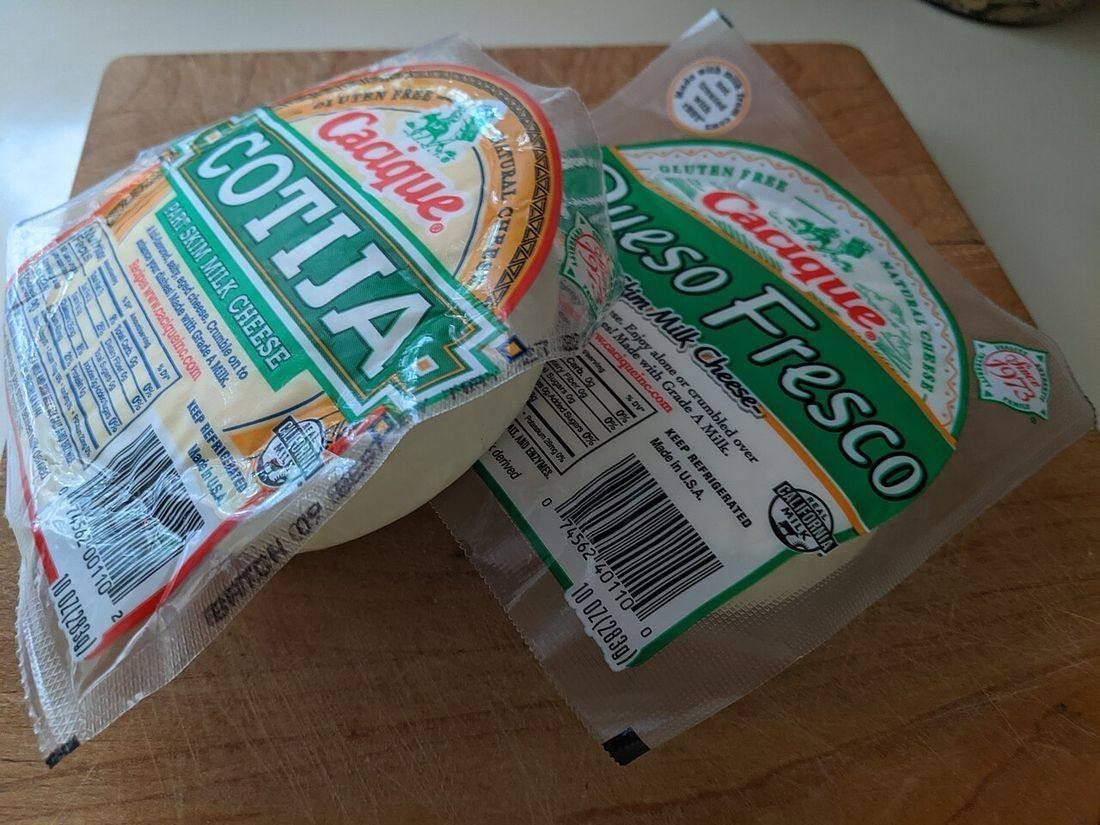Cacique cotija and queso fresco