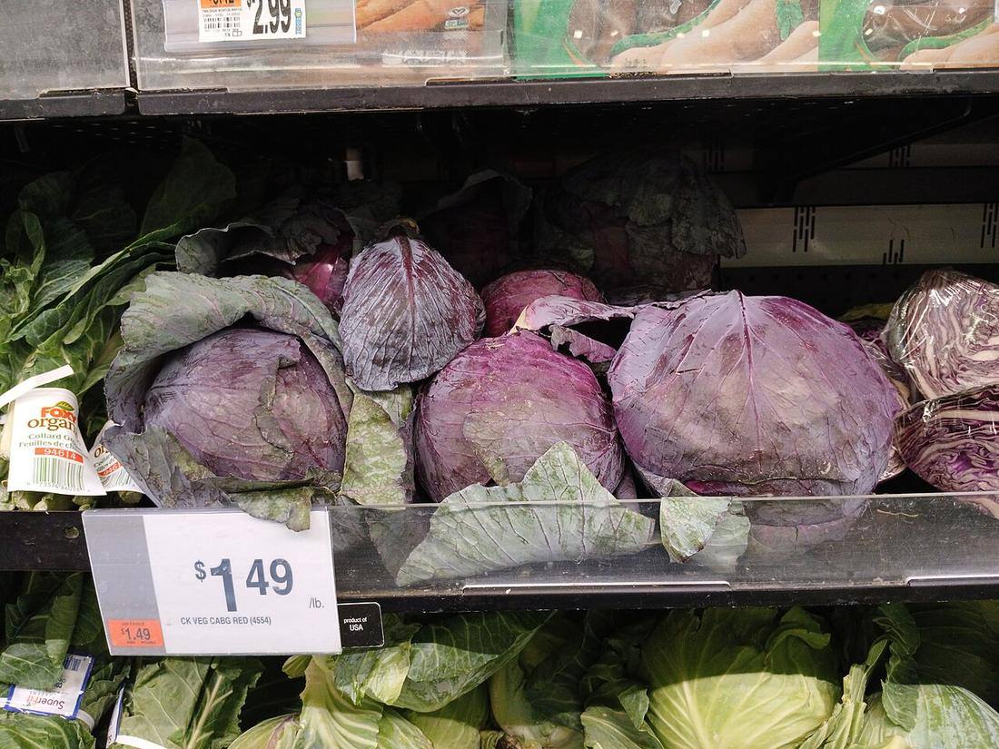 Red cabbage which is actually purple