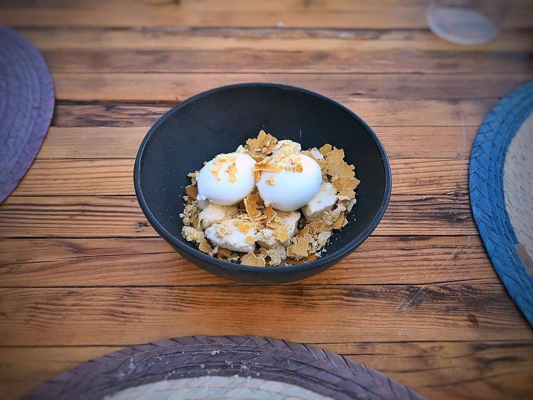 Semifreddo de Miel, Maiz y Leche Bronca