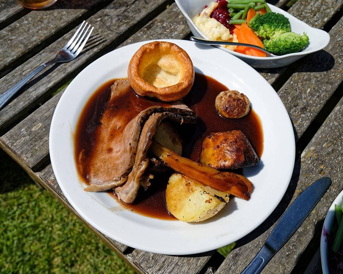 Roast beef Sunday roast at The Stag, Little Easton, Essex, England (Sirloin Tip Roast)