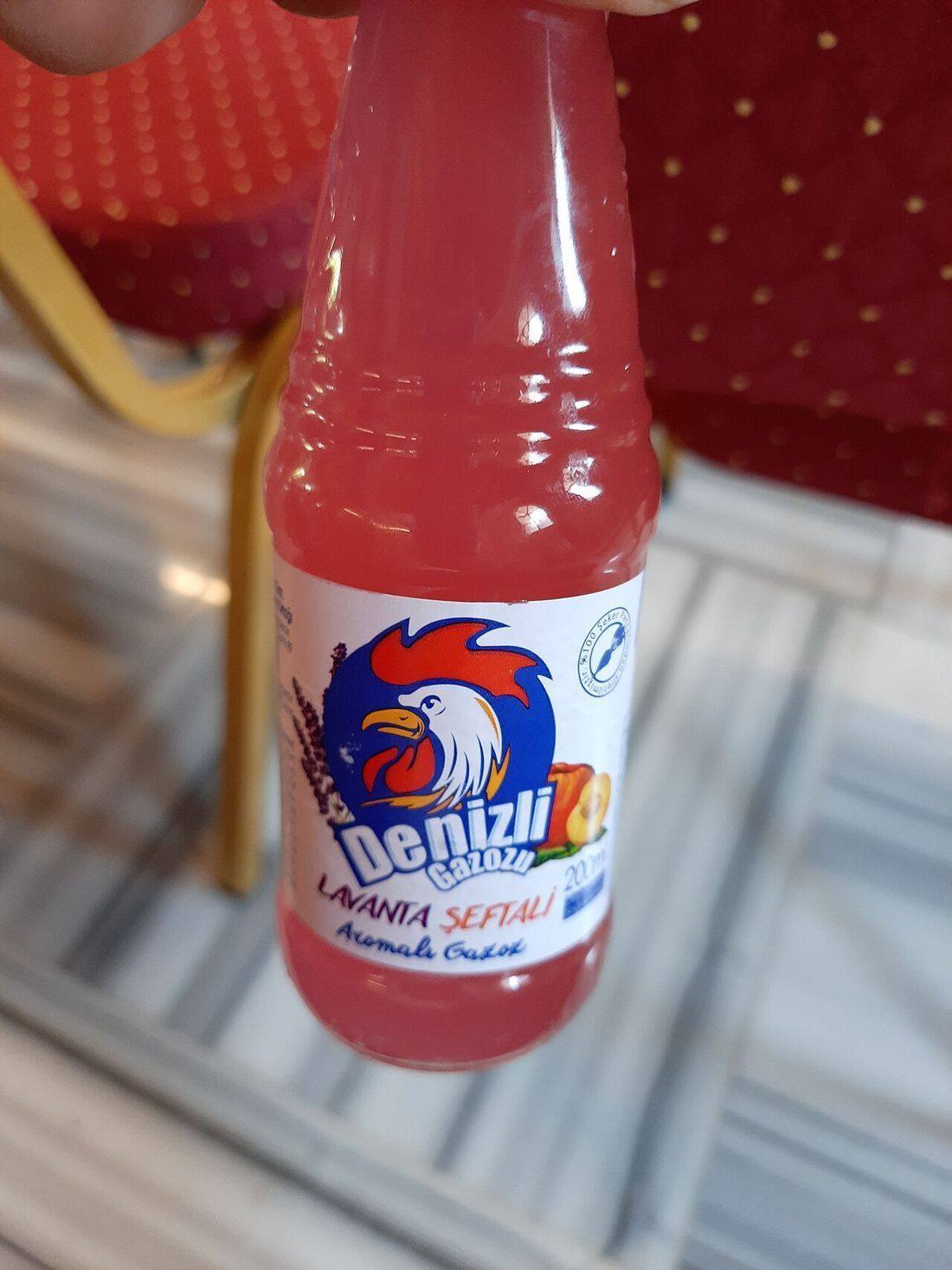 Picture of a local Lavender and Peach flavored soda produced in Turkey