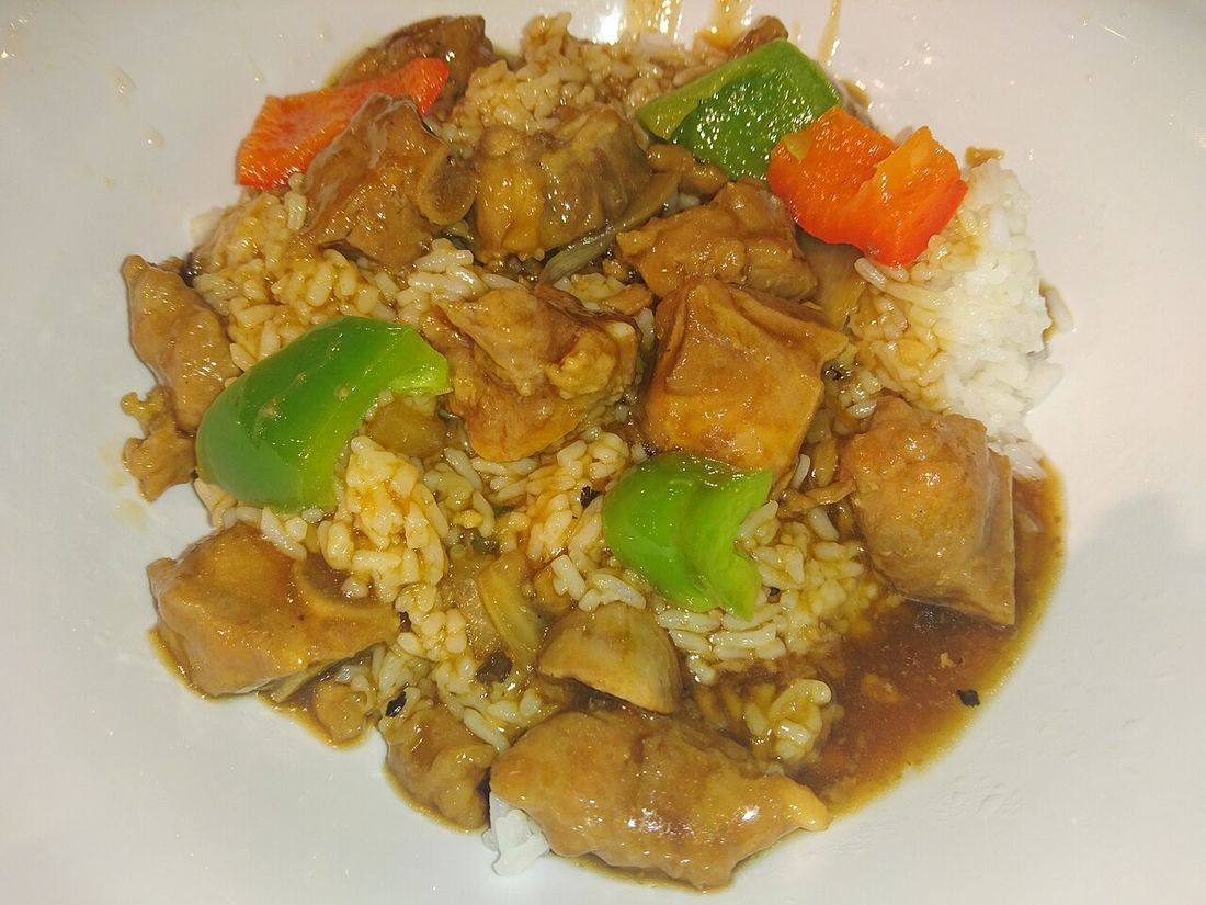 Spare Ribs in Black Bean & Bell Pepper Sauce with Rice