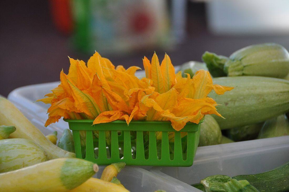 Squash blossoms at the Santa Fe Farmers' Market