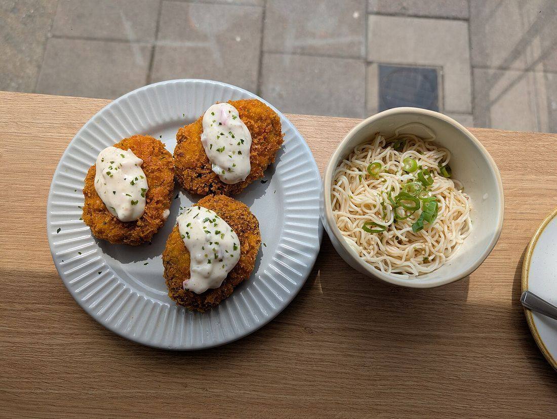 Tartar pumpkin croquettes noodles - MOGUMOGU 2025-06-06 (Tartar Sauce)