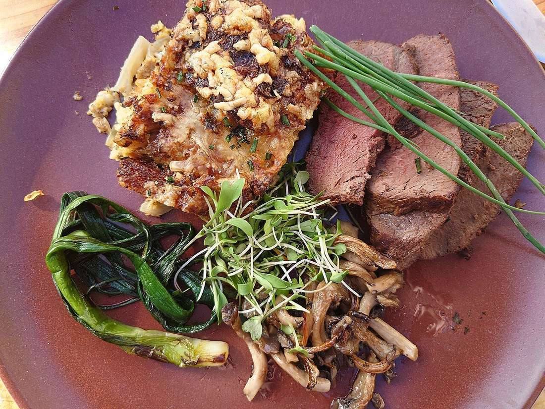 Cafe Ohlone brunch - winter (Venison Backstrap)