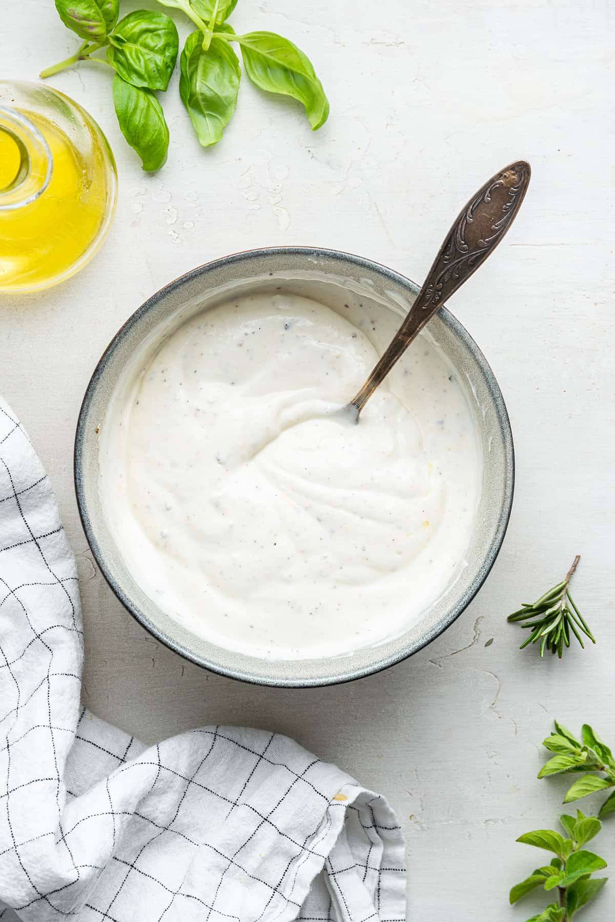 Bowl of plain yogurt
